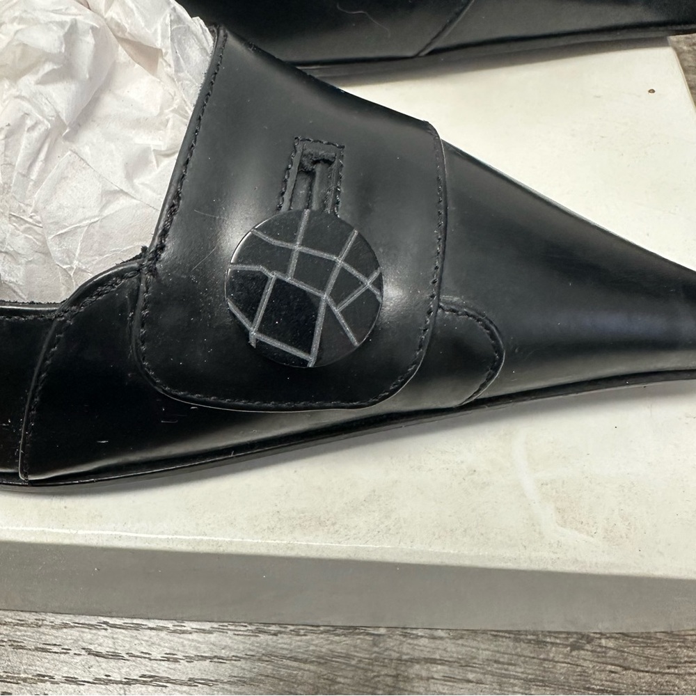 Via Spiga Black Pointed Leather 3” Heels Pumps NWB - Picture 7 of 12